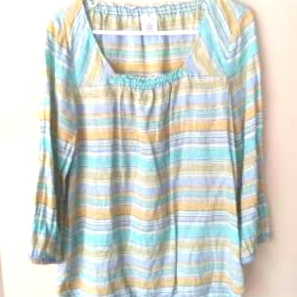 💐Land end colorful blouse size medium